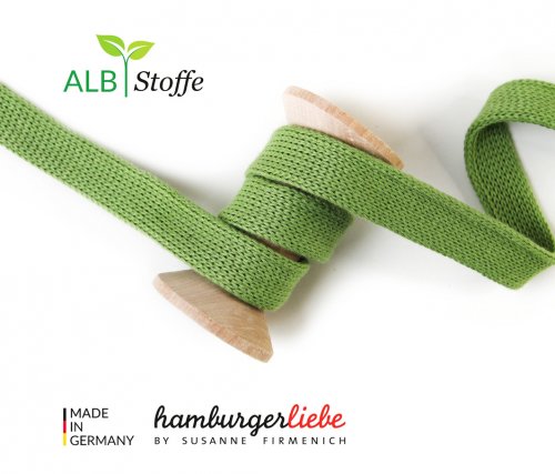 Bio Flachkordel - 1,2 cm - olivia - Albstoffe - Hamburger Liebe